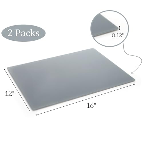 ELFULLY 2 Pack Neutral Grey Tempered Glass Palettes, 12" x 16" Large Paint Palette, Scratch Resistant Paint Mixing Pallets, Easy to Clean Artist Palette for Oil Acrylic Watercolor Gouache DIY Craft - Image 2
