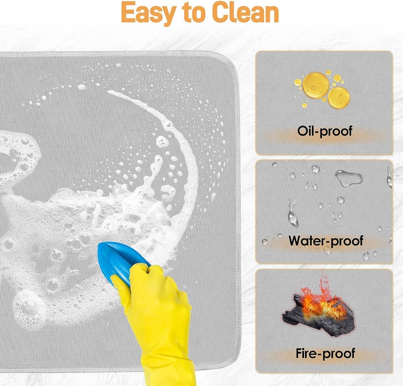 Amerbro 24 x 31in Fireproof Grill Mats for Outdoor Grill to Protect Your Grill Table - Heat Resistant Grill Table Mat - Waterproof & Oilproof BBQ Mat - Grey - Image 4