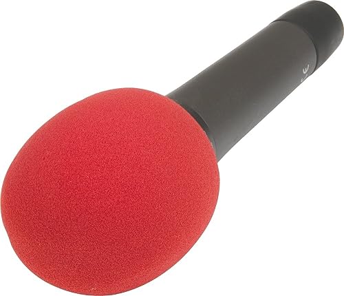 OnStage Foam Ball-Type Microphone Windscreen, Red - Image 4