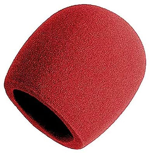 OnStage Foam Ball-Type Microphone Windscreen, Red - Image 1