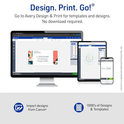 Avery Printable DVD Labels, Matte White Film, Permanent Adhesive, Laser & Inkjet Printer Compatible, 20 Blank DVD Labels & 40 Spine Labels, Ideal for CDs, DVDs, PC Discs, Media Projects & More (8962) - Image 5