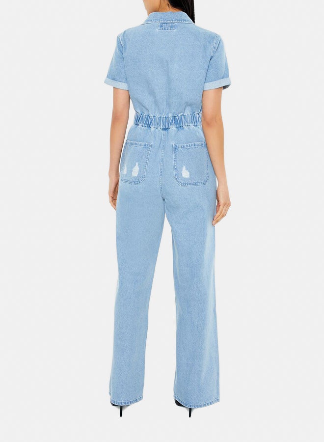 FOREVER 21 Denim Straight-Leg Jumpsuit  - Image 3