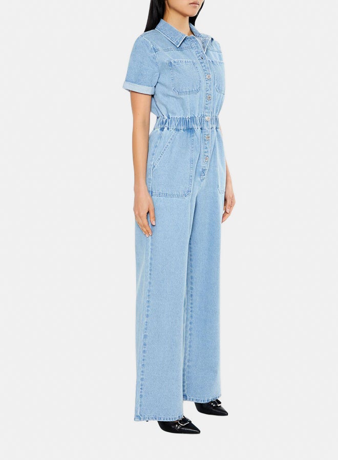 FOREVER 21 Denim Straight-Leg Jumpsuit  - Image 2