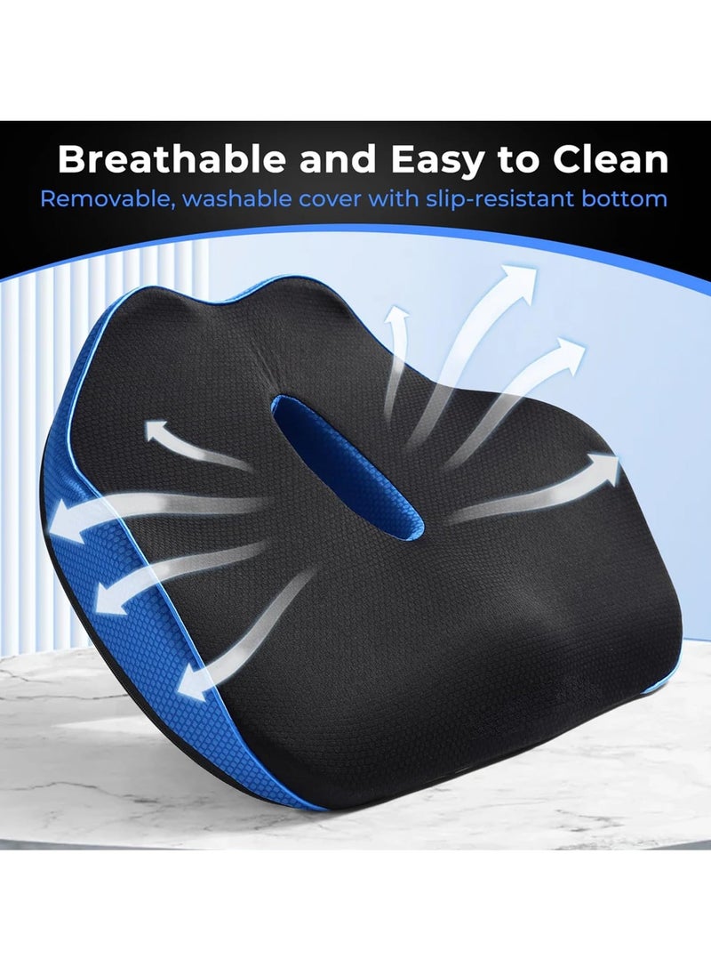 KYD Orthopedic Cushion Seat Ergonomic Seat Cushion for Hip and Back Pain Office Chair Memory Foam Seat Cushion for Chair  - Image 2