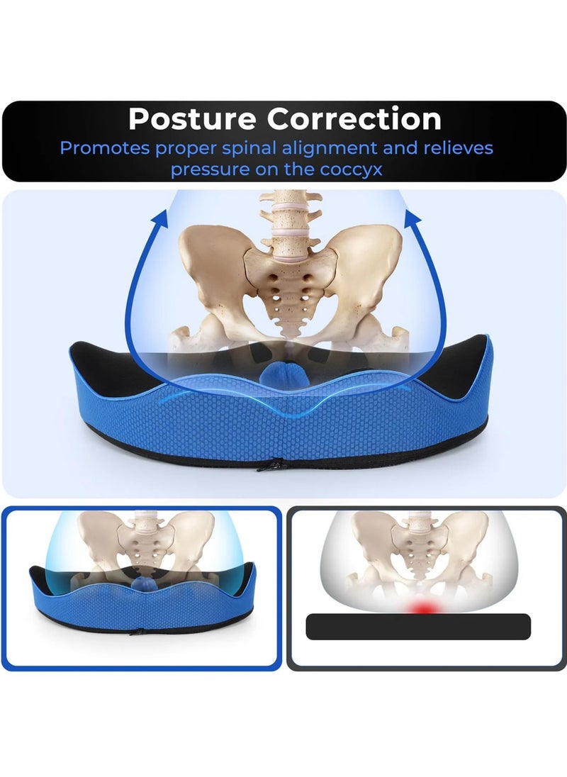 KYD Orthopedic Cushion Seat Ergonomic Seat Cushion for Hip and Back Pain Office Chair Memory Foam Seat Cushion for Chair  - Image 4