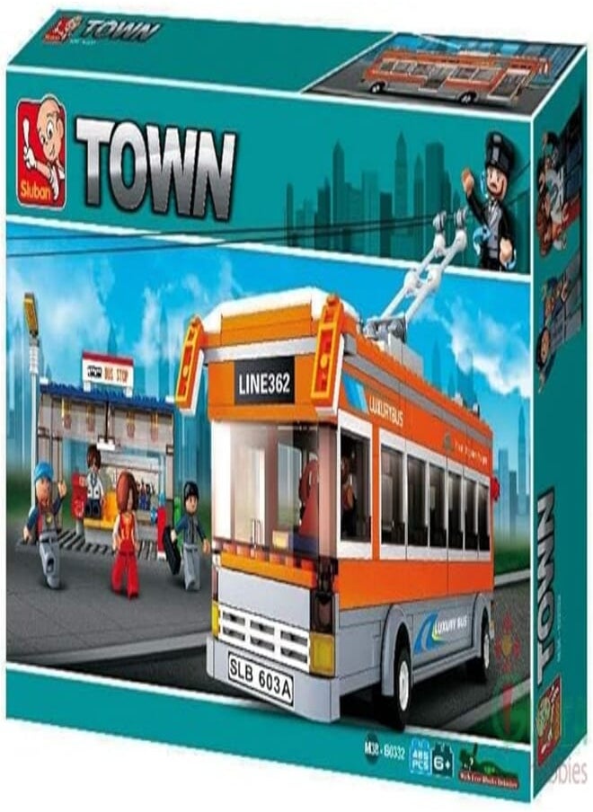 Toys Sluban Trolley Bus Town Building Kit (457 Pieces) 