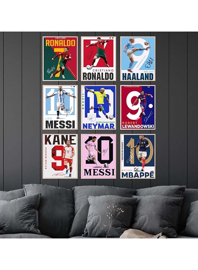 Toyland Football Legends Poster Set 8x10 Inch – 9 PCS Wall Art for Kids Room & Bedroom Décor - Image 4