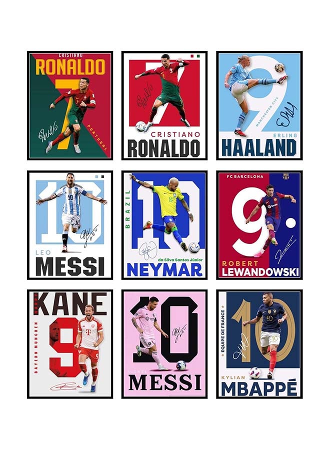 Toyland Football Legends Poster Set 8x10 Inch – 9 PCS Wall Art for Kids Room & Bedroom Décor - Image 1