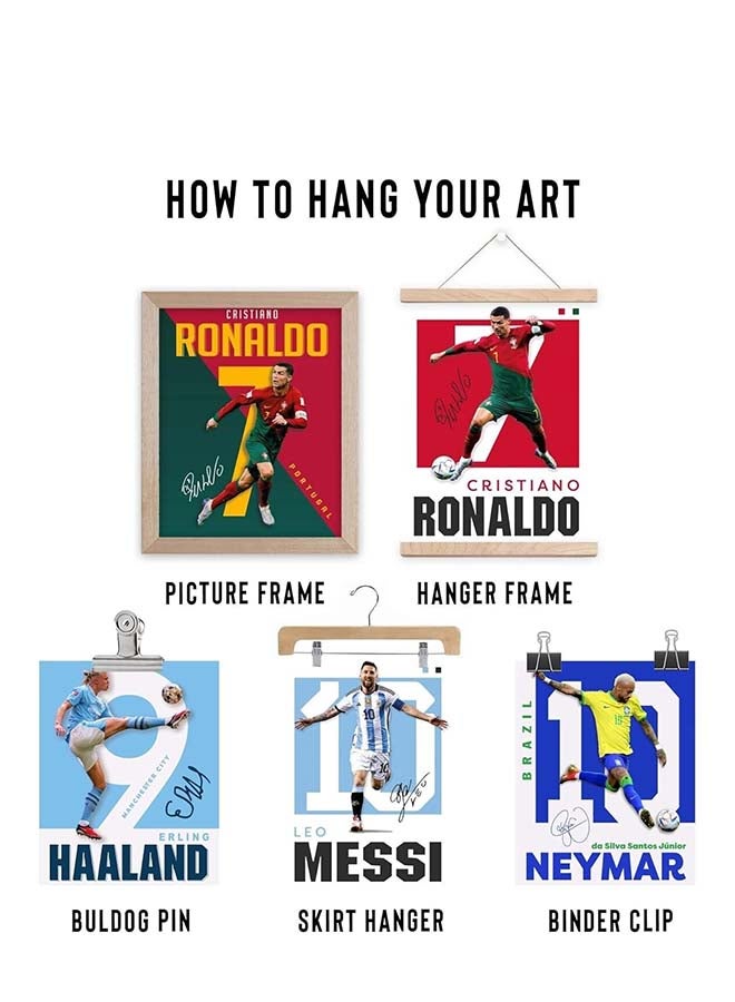 Toyland Football Legends Poster Set 8x10 Inch – 9 PCS Wall Art for Kids Room & Bedroom Décor - Image 5