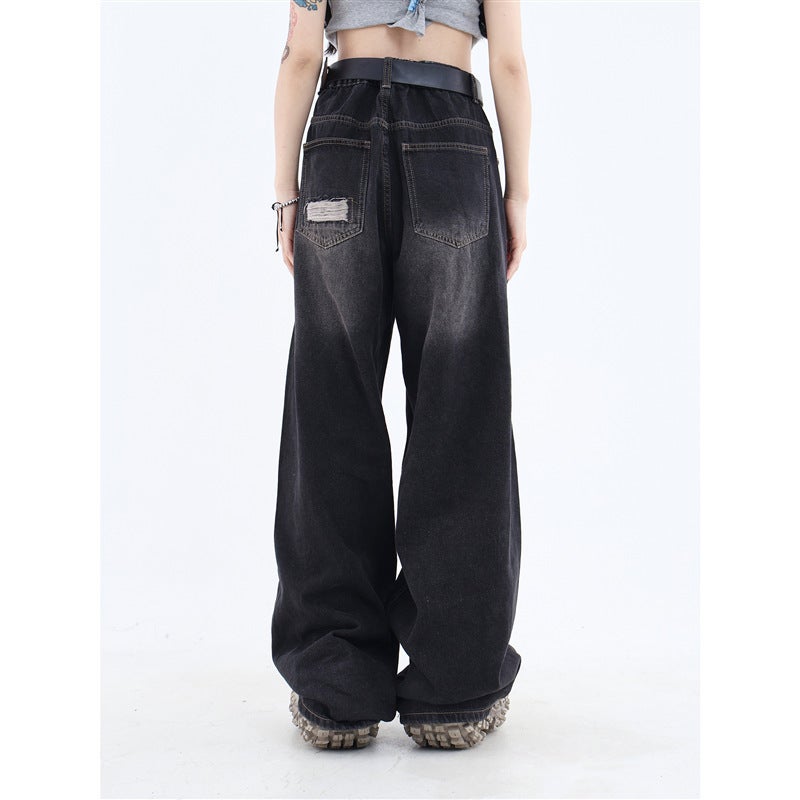 2023 Hong Kong Style New High Street Dark Summer Cropped Pants Ripped Jeans Slim Fit Slimming Casual Neutral Men And Women - Image 4