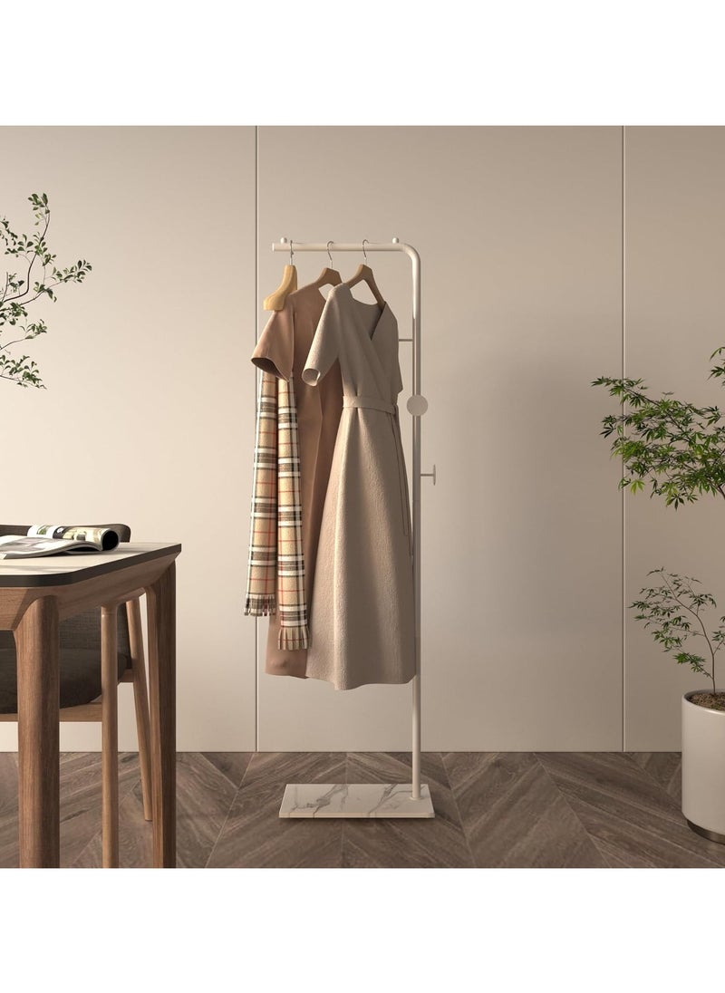YQbest - Metal Coat Rack Freestanding with Natural Marble Base 67” 170cm Entryway Coats Hanger Stand with 3 Hooks, Home Bedroom Hotel Hall Tree for Coats, Hats, Scarves, Clothes, and Handbags - Image 1