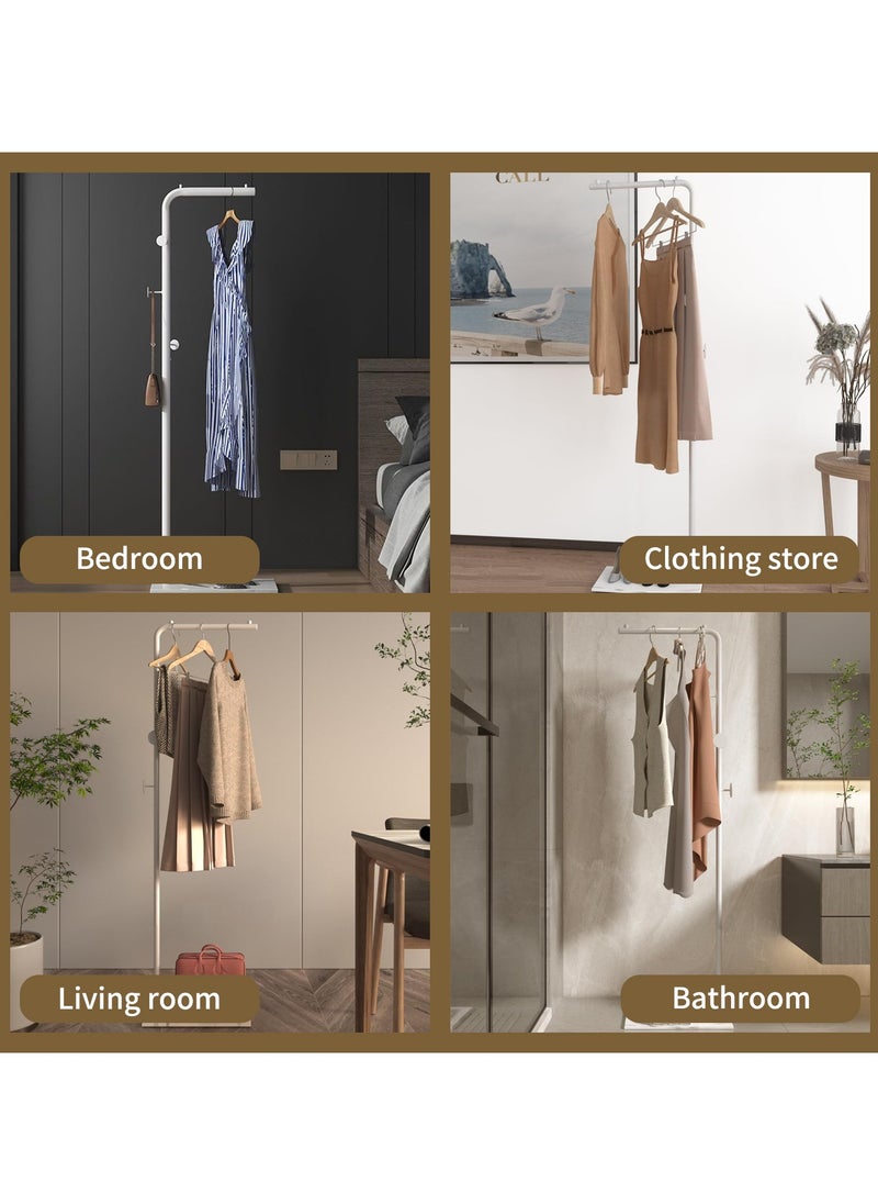 YQbest - Metal Coat Rack Freestanding with Natural Marble Base 67” 170cm Entryway Coats Hanger Stand with 3 Hooks, Home Bedroom Hotel Hall Tree for Coats, Hats, Scarves, Clothes, and Handbags - Image 1