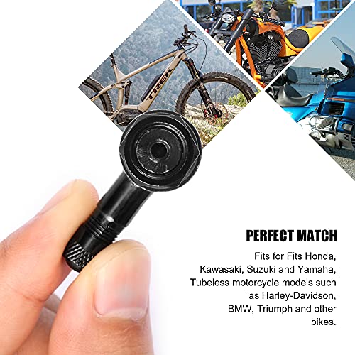VOFONO Black 90 Degree CNC Motorcycle Tire Valve Stems 10 mm and 11.3 mm for Harley Davidson, BMW, Honda, Kawasaki, Suzuki, Yamaha and Triumph Bike Right Angle Valve Stem - Image 4