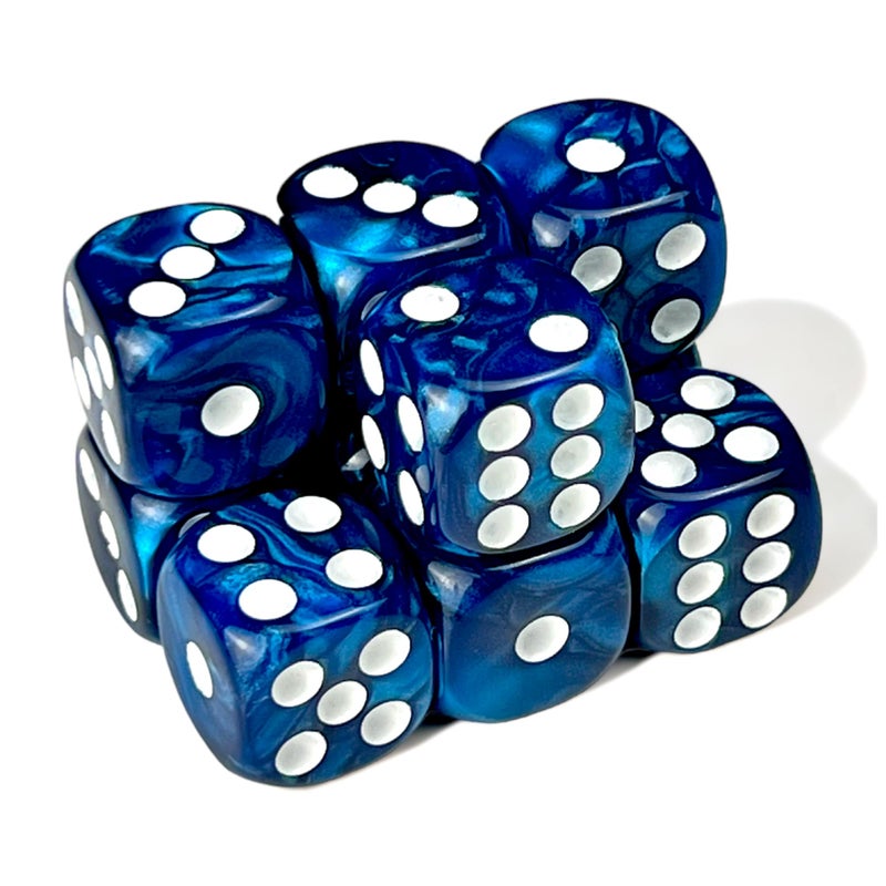 Luck Lab 10 Piece D6 Dice Pack Acrylic Dice for RPG MTG DND Dice Table Games and Board Games Blue Pearl - Image 3