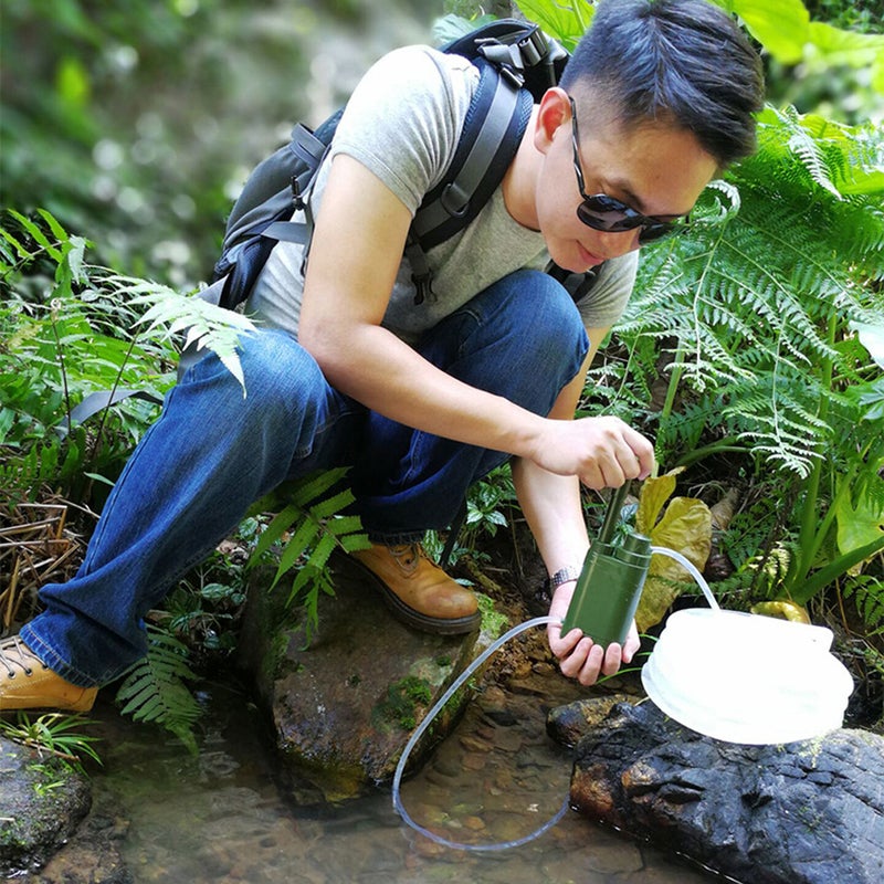 Hand Pump Water Filter: Green 4-Stage 0.01 Micron Portable Purifier - High Flow Food-Grade ABS Housing for Camping, Hiking, Outdoor Adventures - Image 2