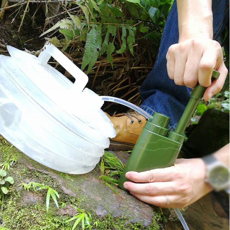 Hand Pump Water Filter: Green 4-Stage 0.01 Micron Portable Purifier - High Flow Food-Grade ABS Housing for Camping, Hiking, Outdoor Adventures - Image 4