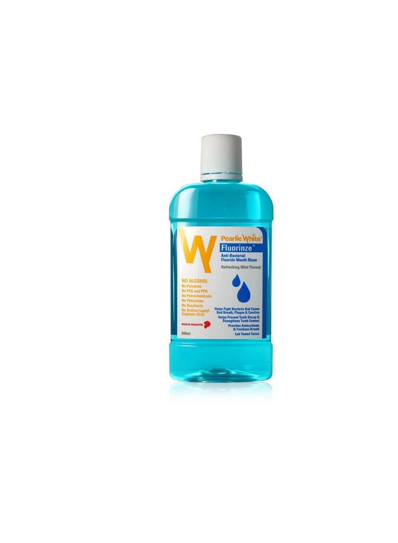 Pearlie White Fluorinze Mouth Wash 500Ml - Image 1