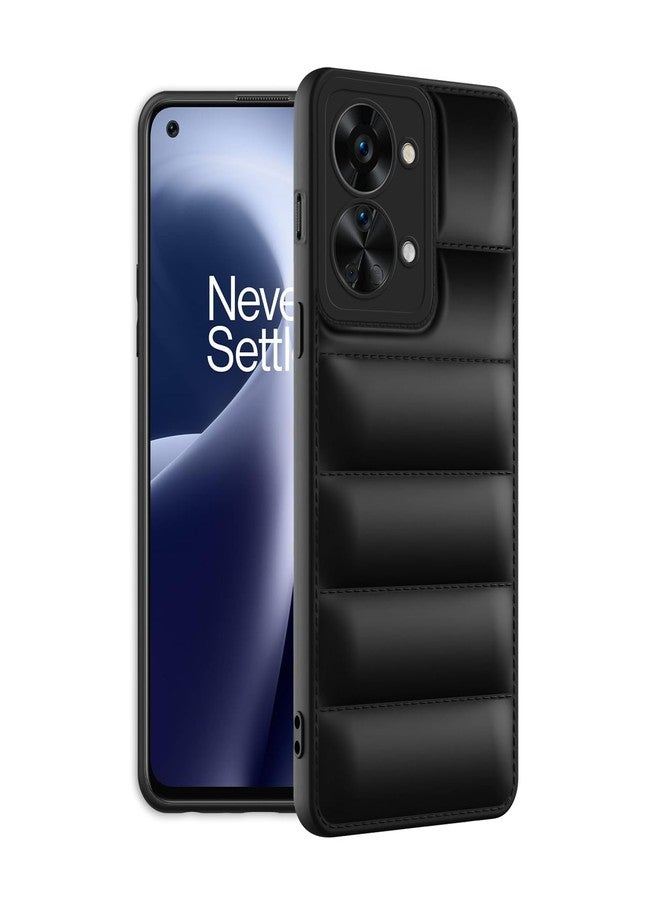 Plus Puffer Case Camera Protection Soft Back Cover for OnePlus Nord 2T 5G - Black - Image 2