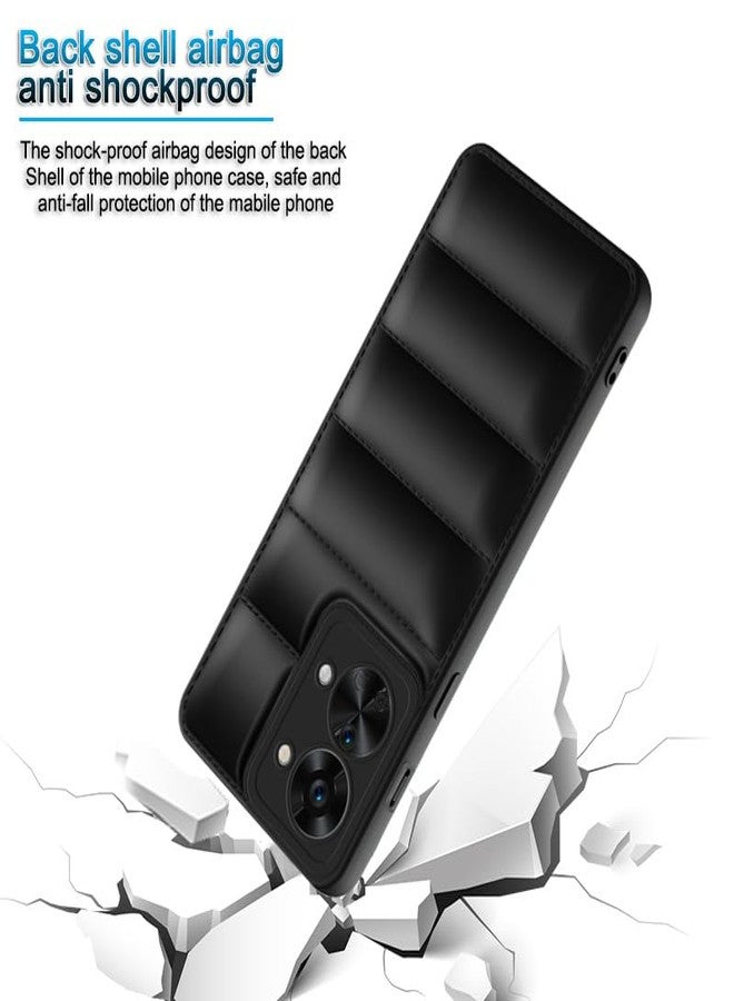 Plus Puffer Case Camera Protection Soft Back Cover for OnePlus Nord 2T 5G - Black - Image 4