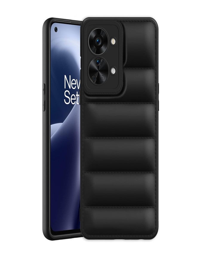 Plus Puffer Case Camera Protection Soft Back Cover for OnePlus Nord 2T 5G - Black - Image 1