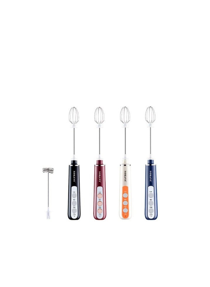 sokany Nescafe Sukani Battery Operated Hand Mixer, Model SK-02014, Blueand white colour - Image 3