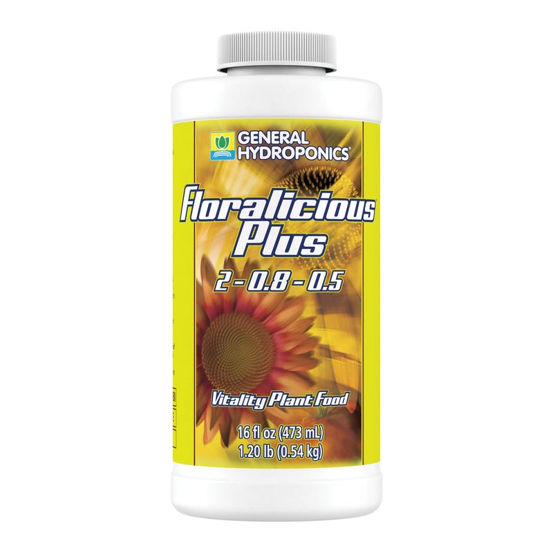 General Hydroponics Floralicious Plus, Vitality Plant Food, 2-0.8-0.5, 16.oz. - Image 1