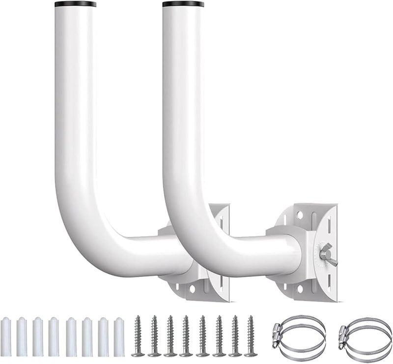 Cryfokt Universal Wireless Bridge Bracket Mount J Pole Stainless Steel Long Range Waterproof Easy Installation for Outdoor AP, Antenna Pole Mount Bracket Point Client Bridge CPE 2 Pack - Image 1