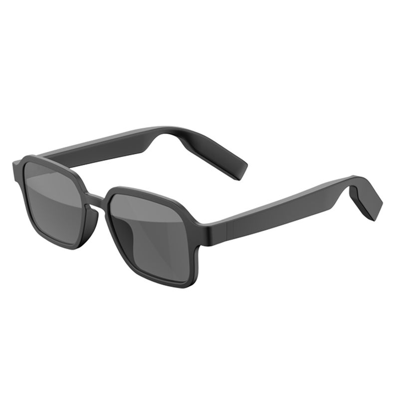 G12 Smart Bluetooth Glasses Wireless Headset Semi-open Audio Call Conduction Fashion Sunglasses Black Frame Grey Piece - Image 1