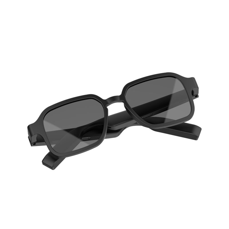 G12 Smart Bluetooth Glasses Wireless Headset Semi-open Audio Call Conduction Fashion Sunglasses Black Frame Grey Piece - Image 3