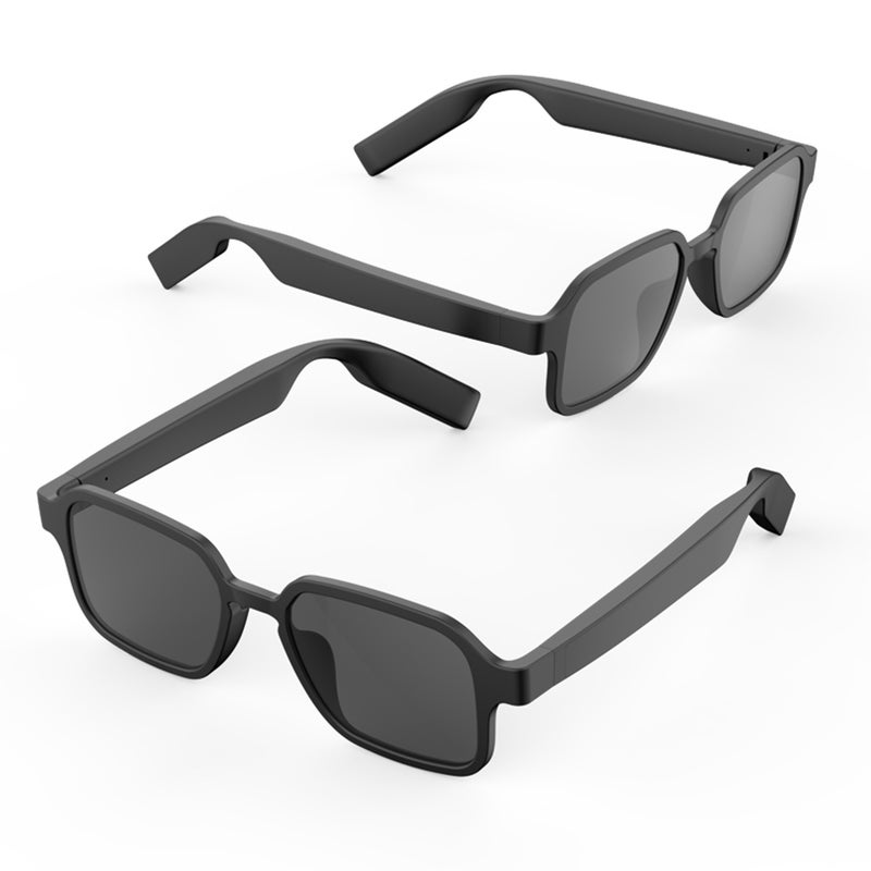 G12 Smart Bluetooth Glasses Wireless Headset Semi-open Audio Call Conduction Fashion Sunglasses Black Frame Grey Piece - Image 2