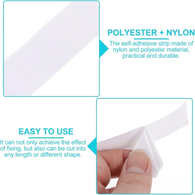 كلاراكو شريط لاصق مزدوج الجوانب من كلارك، شريط مطاطي، شريط لاصق خلفي، شريط سلكي، شريط لاصق، خطاف، وشريط تثبيت، خطاف ذاتي، شريط كومة، عملة بيضاء، شعر مستقيم، نايلون - Image 2