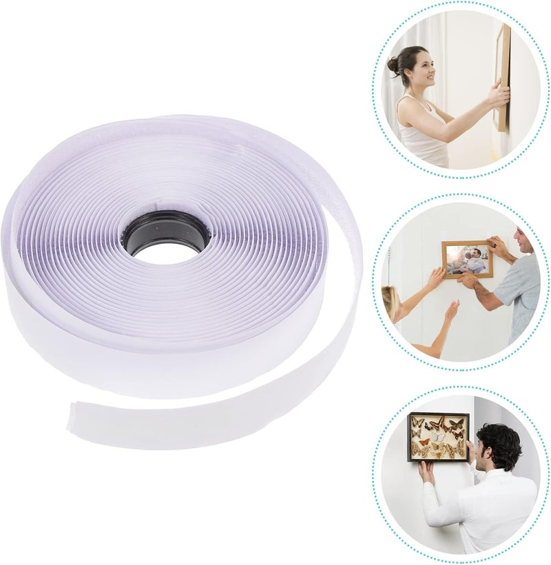 كلاراكو شريط لاصق مزدوج الجوانب من كلارك، شريط مطاطي، شريط لاصق خلفي، شريط سلكي، شريط لاصق، خطاف، وشريط تثبيت، خطاف ذاتي، شريط كومة، عملة بيضاء، شعر مستقيم، نايلون - Image 3