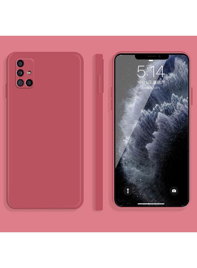 S-TOP Case For Samsung Galaxy M51 Solid Color Imitation Liquid Silicone Straight Edge Dropproof Full Coverage Protective Case - Image 1