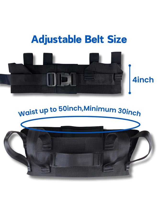Homymusy Gait Belt Transfer Belt,7 Padded Handles with Quick Release Buckle Adjustable Size 30-50", Gate Belt for Elderly,Physical Therapy,Caregiver, Nurse - Image 5