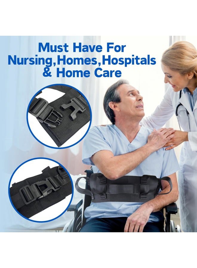 Homymusy Gait Belt Transfer Belt,7 Padded Handles with Quick Release Buckle Adjustable Size 30-50", Gate Belt for Elderly,Physical Therapy,Caregiver, Nurse - Image 4