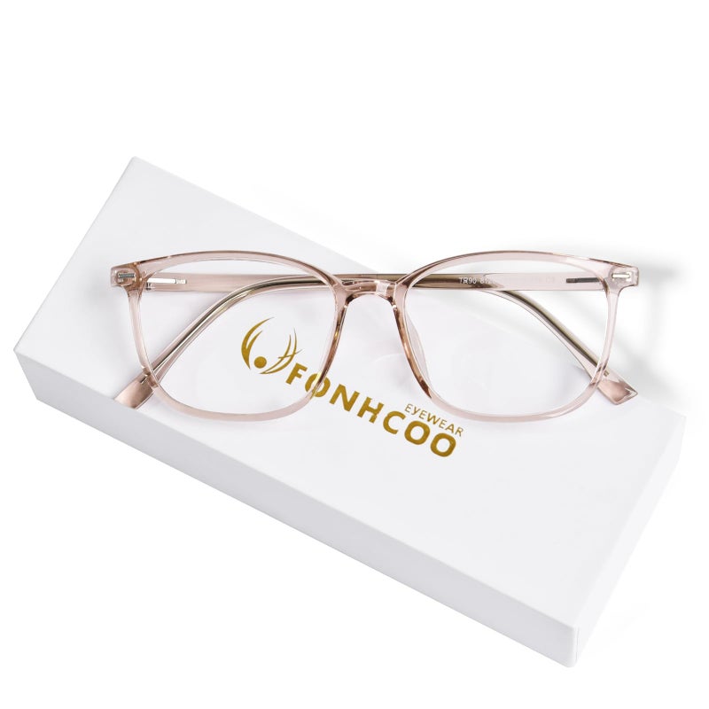 FONHCOO Blue Light Blocking Glasses Women Men TR90 Fashion Frame Computer Blue Light Glasses Anti UV Glare LBrown - Image 1