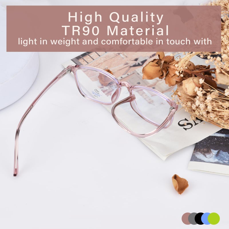 FONHCOO Blue Light Blocking Glasses Women Men TR90 Fashion Frame Computer Blue Light Glasses Anti UV Glare LBrown - Image 3