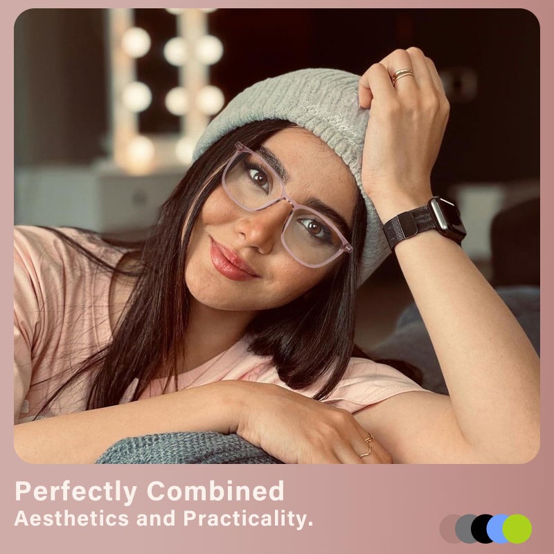 FONHCOO Blue Light Blocking Glasses Women Men TR90 Fashion Frame Computer Blue Light Glasses Anti UV Glare LBrown - Image 2