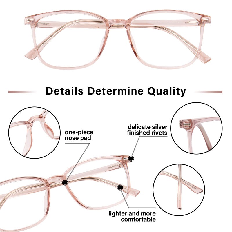 FONHCOO Blue Light Blocking Glasses Women Men TR90 Fashion Frame Computer Blue Light Glasses Anti UV Glare LBrown - Image 4