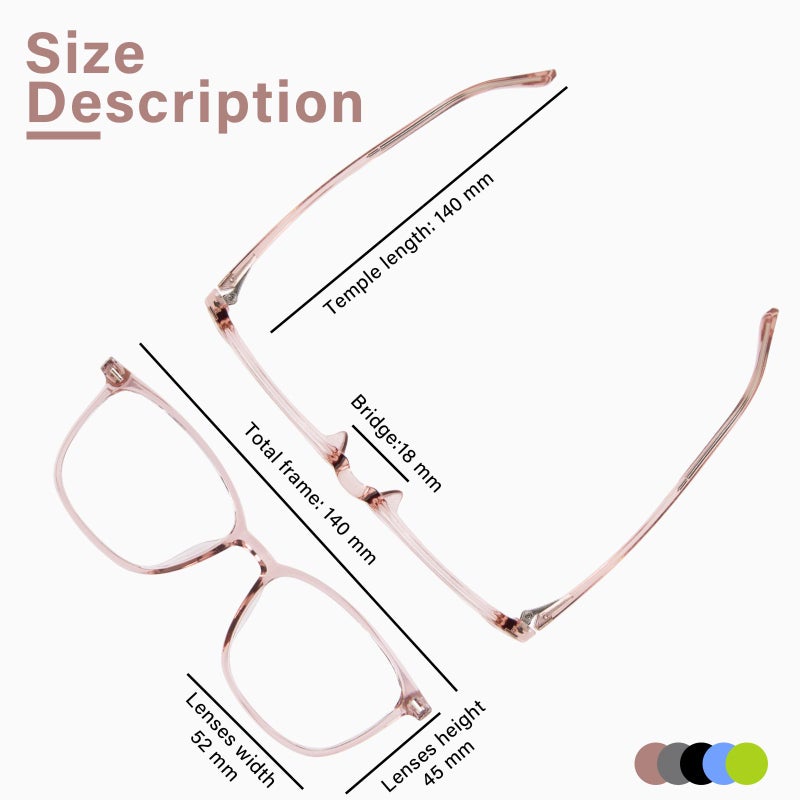 FONHCOO Blue Light Blocking Glasses Women Men TR90 Fashion Frame Computer Blue Light Glasses Anti UV Glare LBrown - Image 5