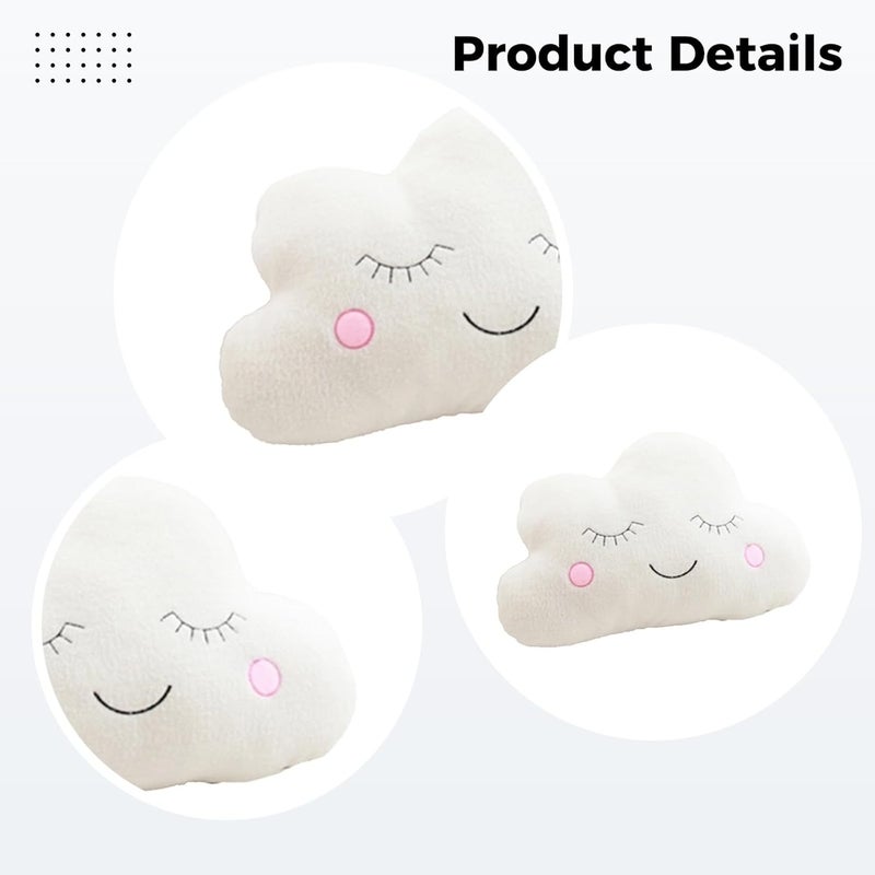 Bedroom Plush Pillows, 3-Pack; Star, Moon, Cloud Design - Image 4