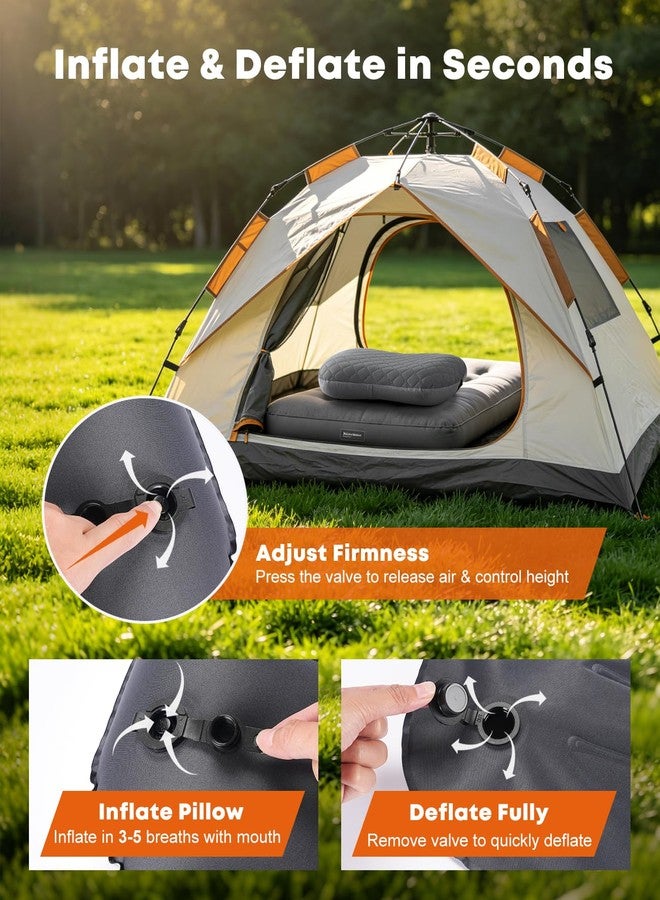 Trakiom Inflatable Camping Pillow with Carabiner, Air Travel Pillow - Image 5
