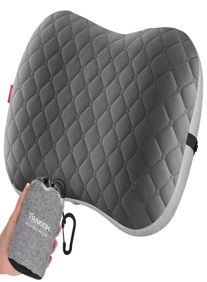 Trakiom Inflatable Camping Pillow with Carabiner, Air Travel Pillow - Image 1