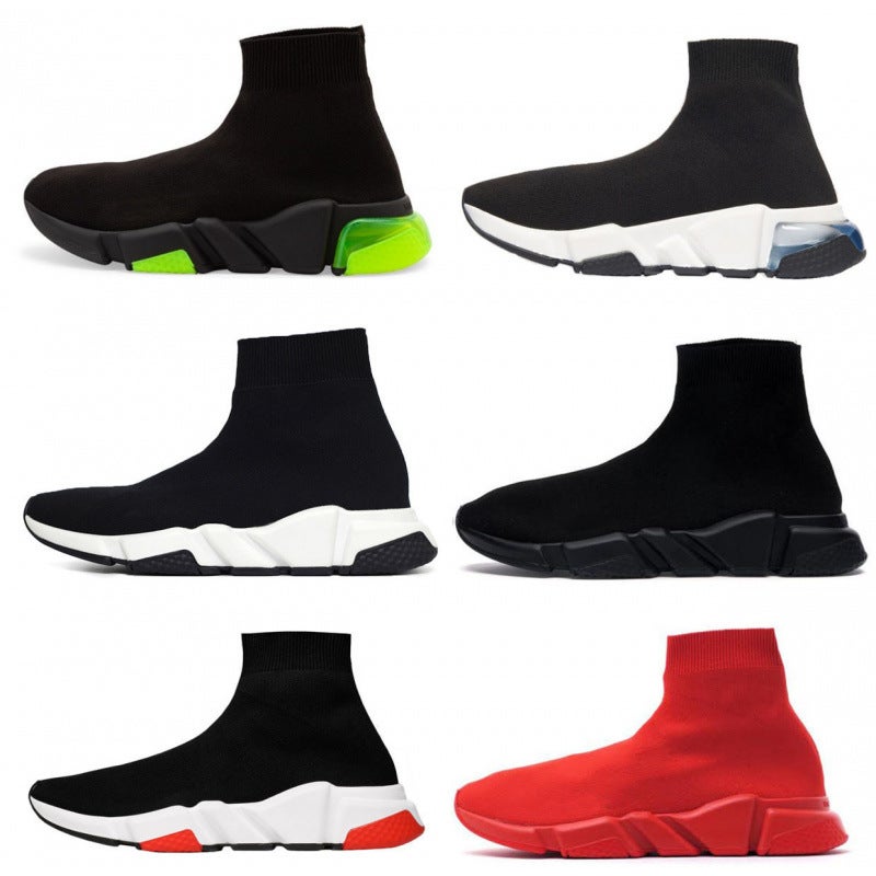 One Pedal Sneaker Air Cushion Shoes For Men And Women Paris High-Top Socks Knitted Boots Torre Shoes - Image 2