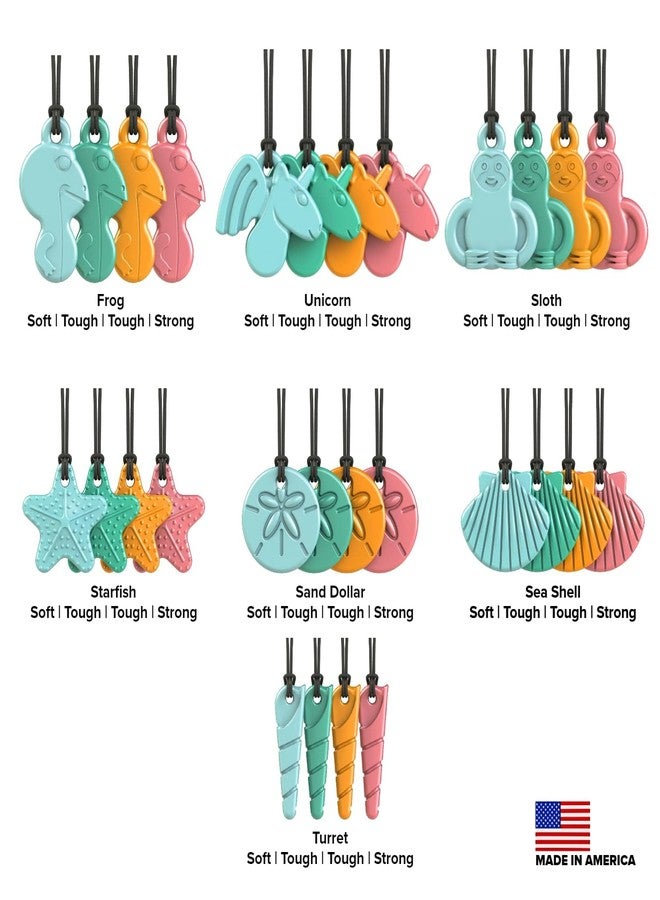 TalkTools قلادة مضغ حسية من توك تولز - مجوهرات مضغ للتسنين والعض للأطفال والبالغين الذين يعانون من ADHD والتوحد - قلادة مضغ لتخفيف القلق - قلادة مضغ آمنة ومتينة (وردي، دولار الرمل) - Image 3