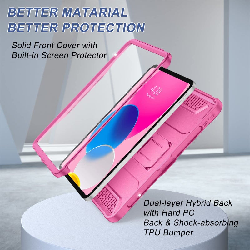 Soke Case for iPad (A16) 11th Generation 11-inch 2025, iPad 10th Generation 10.9-inch 2022, with Built-in Screen Protector and Kickstand, Rugged Full Body Protective Cover - Hot Pink - Image 4