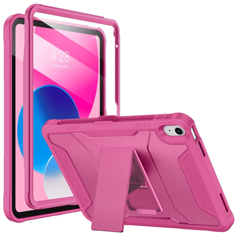 Soke Case for iPad (A16) 11th Generation 11-inch 2025, iPad 10th Generation 10.9-inch 2022, with Built-in Screen Protector and Kickstand, Rugged Full Body Protective Cover - Hot Pink - Image 1
