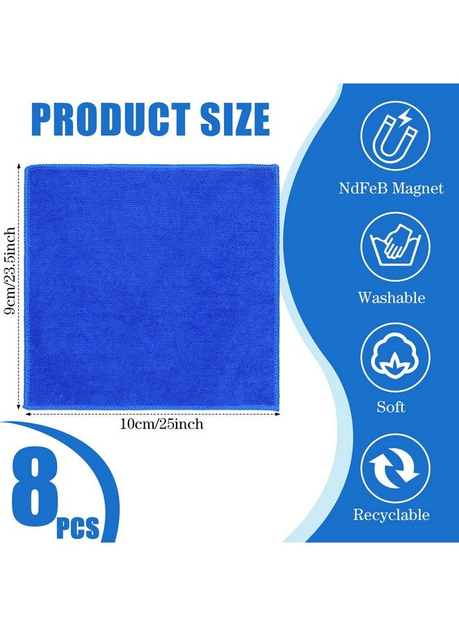 Zopeal 8 Packs Magnetic Cleaning Cloth Microfiber Dry Erase Eraser Magnetic Whiteboard Eraser Washable Dry Erasers For Whiteboard Dry Erase Cloth For Home And Office, 10'' X 9.25''(Blue) - Image 4