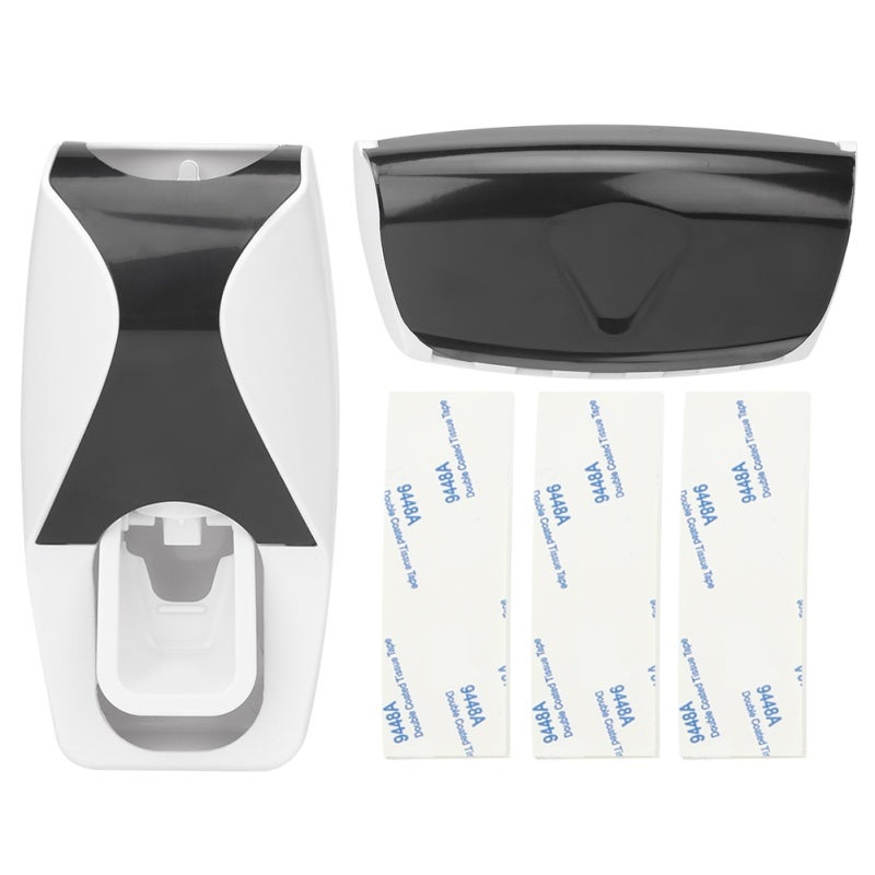 Toothpaste Dispenser Black Wall-Mounted Holder With Anti-Dust Design - Vacuum Extrusion Pump Brush Organizer for Home Hotel Bathroom - Image 5