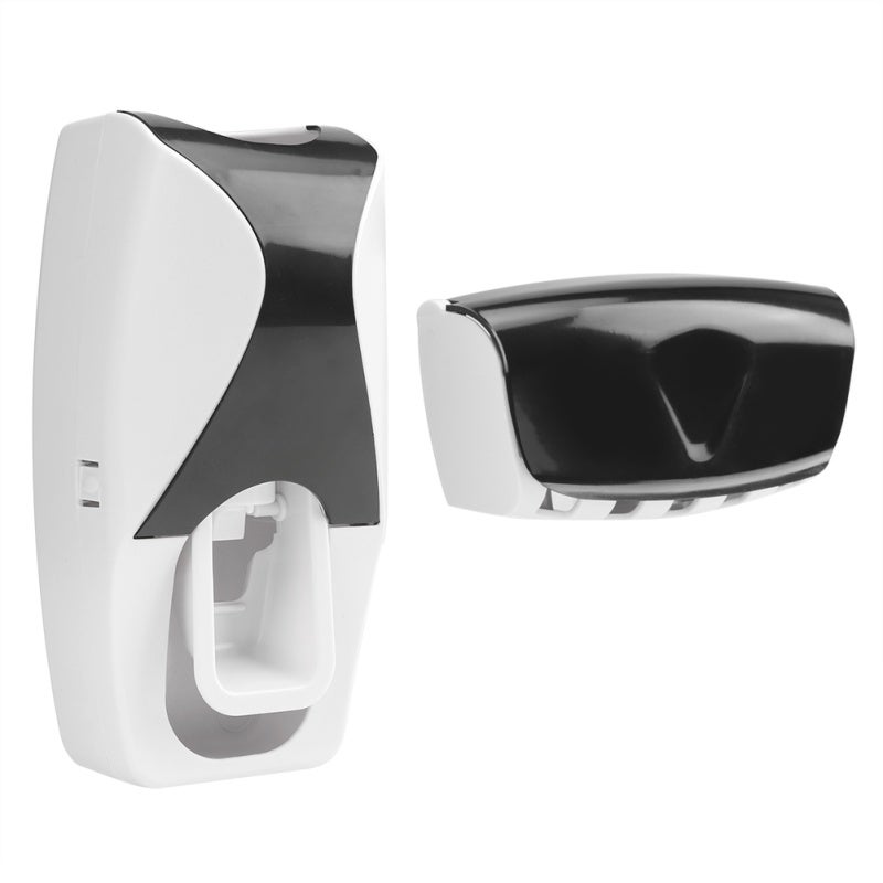 Toothpaste Dispenser Black Wall-Mounted Holder With Anti-Dust Design - Vacuum Extrusion Pump Brush Organizer for Home Hotel Bathroom - Image 4